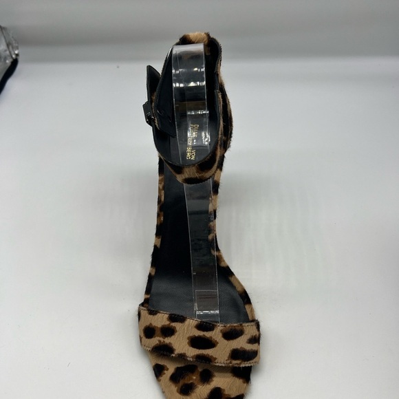 Diane Von Furstenberg - Chain-link Leopard Ankle Strap Open Toe High Heels SZ 11 - Picture 5 of 16